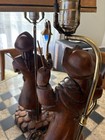 Vintage Hand Carved Wood Paul Revere Colonial Lamp Decor Minuteman Pair American — photo 6