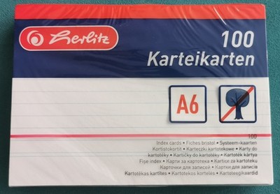 Herlitz 100 Karteikarten DIN A6 liniert weiß 