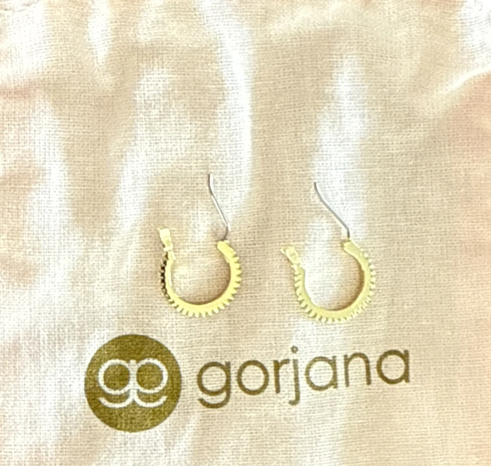 Gorjana Shimmer Huggies 18k Gold Plated NWOT - Image 4 of 4