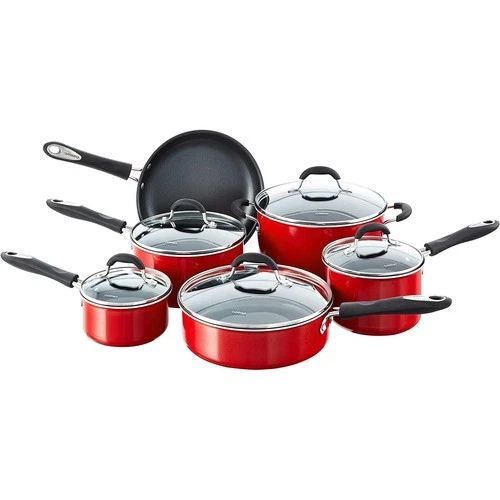 Cuisinart 55-11 Advantage Aluminum Non-Stick 11-Piece Cookware Set - Red