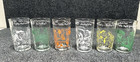 Set of 6 Vintage Flintstones Jelly Glasses 3-1962, 2-1963, 1-1964 various colors