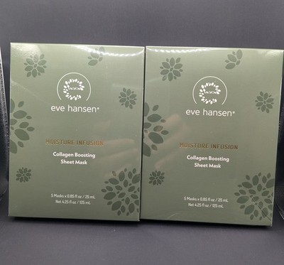 2x Eve Hansen Moisture Infusion Collagen Sheet Masks 0.85 fl oz Each - 10 Total 
