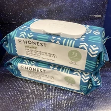 2 Pack Honest Clean Conscious Multi-Use Wipes, Hypoallergenic, Sensitive, 72 Ea