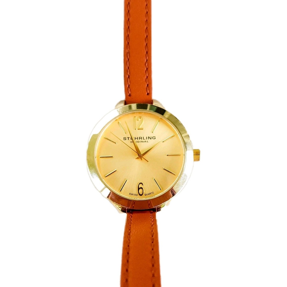 Stuhrling Original Deauville Goldtone/White Leather Double Loop Women\'s Watch Watches On Sale main image 4