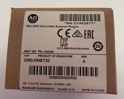 2080-DNET20 Allen-Bradley Micro800 Plug-In Module free shipping - Picture 2 of 3