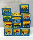 VINTAGE MATCHBOX SERIES 1-75 LESNEY GROUP OF ELEVEN VEHICLES -NIB