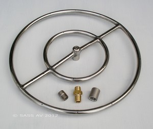 18 Stainless Steel Fire Pit Double Ring Gas Burner Lp Propane Ebay