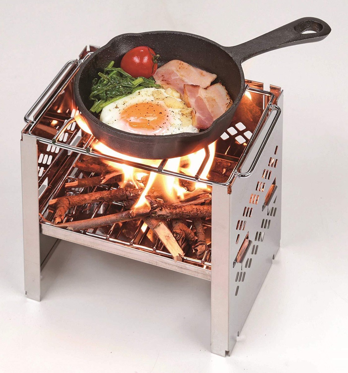 Captain Stag Outdoor Solo Stove Bonfire Stand Fire Grill Compact