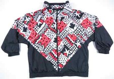 Nwot Vintage 90s Abstract Geometric Nylon Full Zip Windbreaker Bomber Jacket 1x