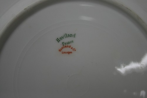 Early 1920's Haviland Limoges Gold Edged Purple Flowers Plate 9 1/2" - Picture 8 of 12