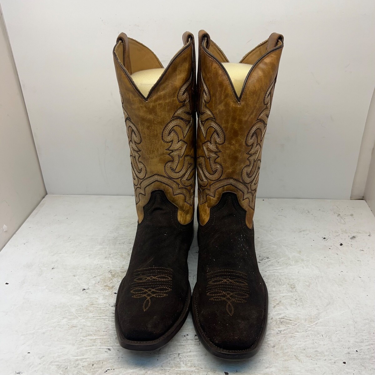 CORRAL MENS BROWN SAND SUEDE EMBROIDERY HORSEMAN TOE CORRAL Corral Men main image 3