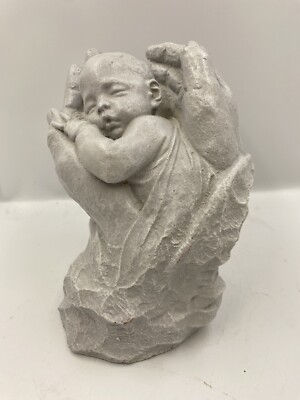 Rare Hands with Newborn Figure Hands Carrying Baby Sculpture Loving Hands  Statue