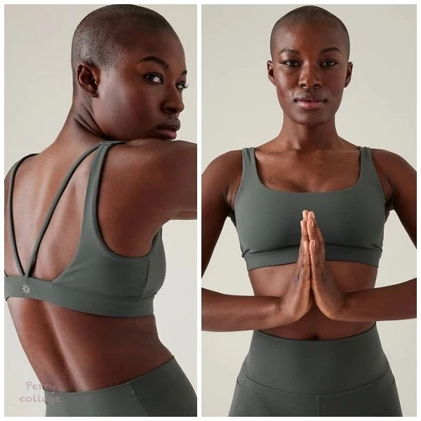 ATHLETA M Exhale Bra D-DD Bali Green MEDIUM Soft Sports Bra Yoga