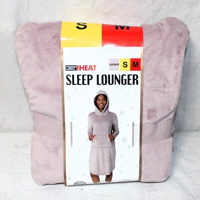 32 Degrees Heat Sleep Adult S/M Lavender Cozy Plush Hooded Lounger