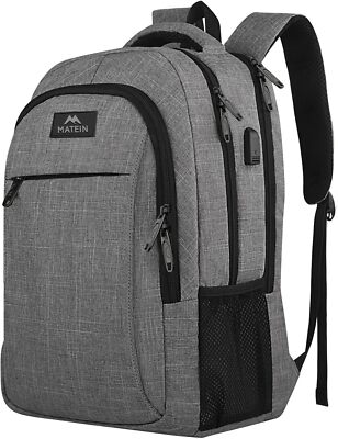 MATEIN Travel Laptop Backpack, Business Anti Theft 15.6 Inch, Austere Grey 