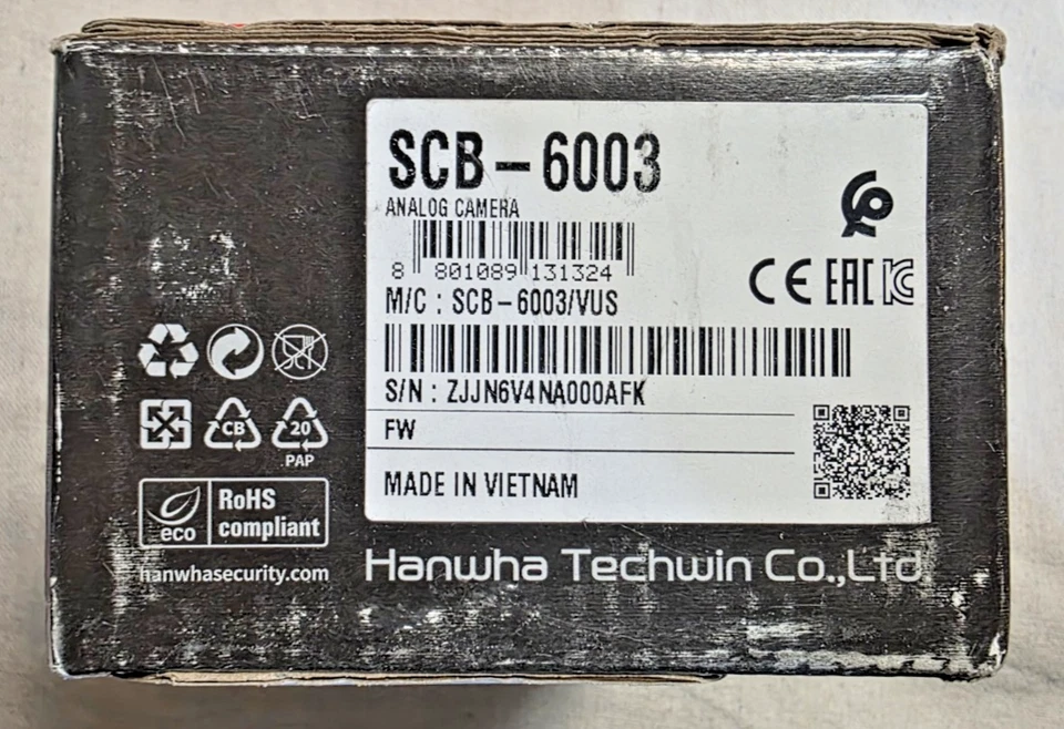 Samesung Hanwha Techwin SCB-6003 1080p Full HD Analog Box Camera, Day/Night, WDR - Image 2 of 2