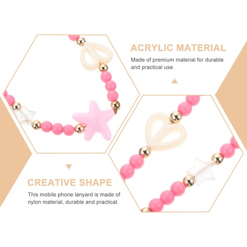 Mobile Phone Chain Women's Cell Wrist Strap Bracelet Beaded Lanyard - Zdjęcie 9 z 12