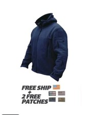 TACTICAL Dark BLUE L Sweatshirt Hoodie  2 Bonus Patches Military Recon Army