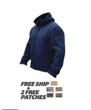 TACTICAL Dark BLUE L Sweatshirt Hoodie + 2 Bonus Patches! Military Recon Army 