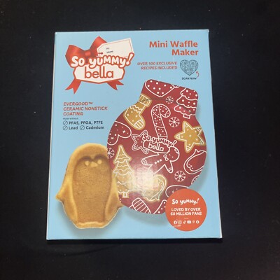 Bella Mini Waffle Maker Christmas, Multicolor, Holiday Edition (PENGUIN)