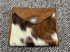 RRL RALPH LAUREN ITALIAN CALF HAIR LEATHER WALLET MEN MULTICOLOR USED