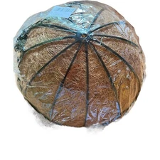 14” Metal Hanging Flower Basket with Coco Liner – Outdoor Garden Planter Pot