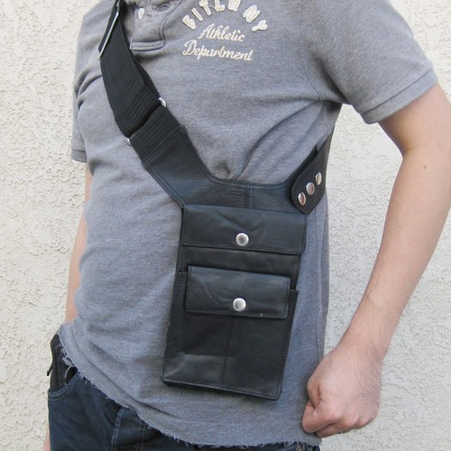 Verdeckte Tragetasche aus echtem Leder Schultertasche Achsel versteckte Holsterpistole Tasche - Bild 11 von 12