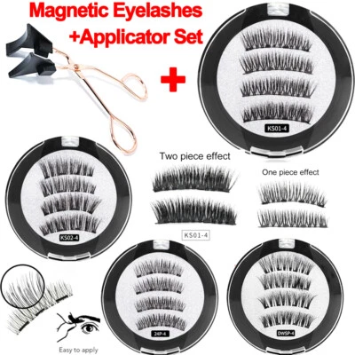 EHOMEBEST 5PCS Professional Magnetic Eyelashes Fake False Lashes Set + Applicator Full Kit