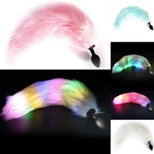 LED Fox Tail Analplug Wolftail Butt Plug Anal Plug Furry Fantasy Cosplay Foxtail
