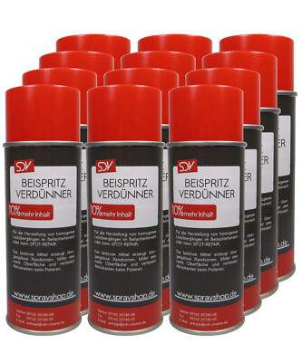 Beispritzverdünner 12x 440ml Beispritzverdünnung Löser Spot Blender Smartrepair