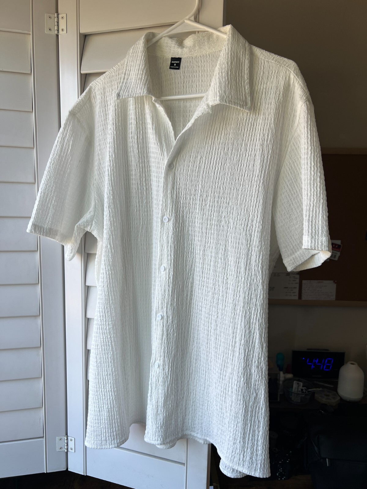 Lightweight Summer Vacation Polyester Button Down… - image 1