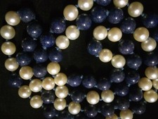 Cultured Pearls-fine luster, 8.5mm  Lapis Lazuli Bead Necklace-31" hand-knotted