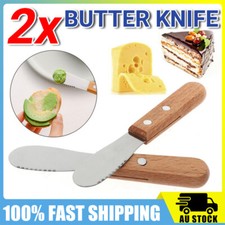 2x Sandwich Spreader Butter Spatula Cheese Knives Stainless Steel Cutlery Baking