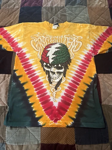 Grateful Dead Rasta Skeleton Tie Dye Shirt Medium200 Vintage vintage concert t-shirt, vintage, single stitch, B+ condition