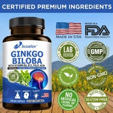 Ginkgo Biloba - 5000mg -120 Capsules-Non-GMO, Gluten Free-Improve concentration