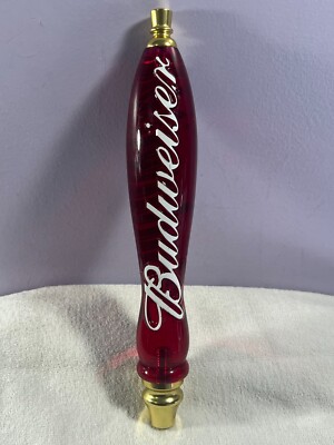 Beer tap handle Budweiser translucent red acrylic handle metal connection MAX870