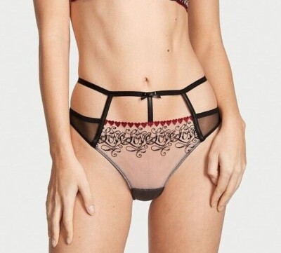 Victoria's Secret Very Sexy Love Letters Höschen m. Riemchendesign Stickereien 