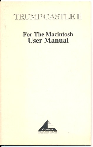 TRUMP CASTLE II GAMBLING GAME Manual for Mac - 1991 - 15 Pages - 第 1/2 張圖片