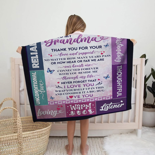 Grandma Throw Blanket, 50X60 Inches, 100% Suede Polyester, Personalized Gift for - Picture 8 of 12