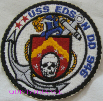 PUS575 - US NAVY SHIP EDSON (DD-946) Zerstörer Schiff älter Vintage PATCH