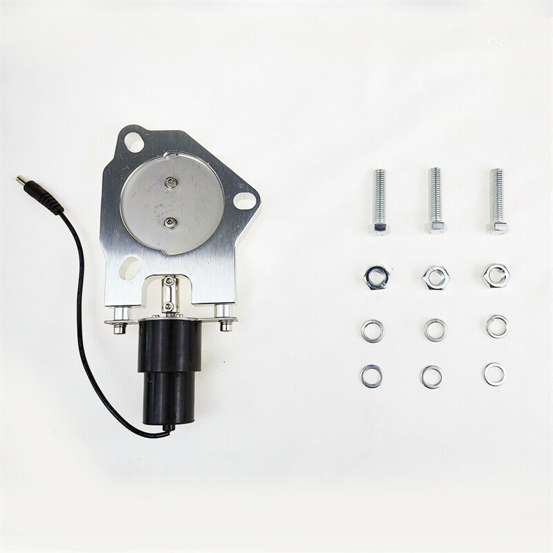 2.5''/63mm Electric Exhaust Butterfly Valve Kit Butterfly Valve Stainless Header