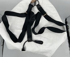 Men's / Women's Black Leather Adjustable Suspenders One Size