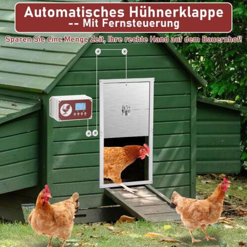 Hühnerklappe Automatische Hühnertür Elektrisch Einklemmschutz IP44 30x30cm - Bild 9 von 12
