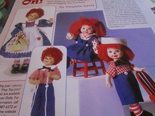 4pg Raggedy Ann Doll MAGAZINE Article LIVES ON w/Chronological List b1