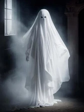 Halloween Ghost Poster Photo Print Spooky Wall Decor Reproduction 17 X 12