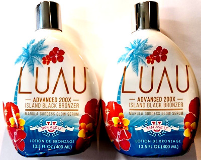 2-PACK Tan Asz U LUAU 200X Island Black Bronzer Tanning Lotion 13.5 oz