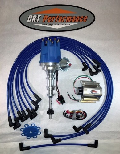 FORD Y-Block 256-272-292-312 BLUE Small HEI Distributor + 60K Coil + USA Wires - 第 1/5 張圖片