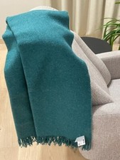 N Zealand Sheep Wool Blanket Natural Wool Throw Plaid 55x79In Eco Wool Bedspread