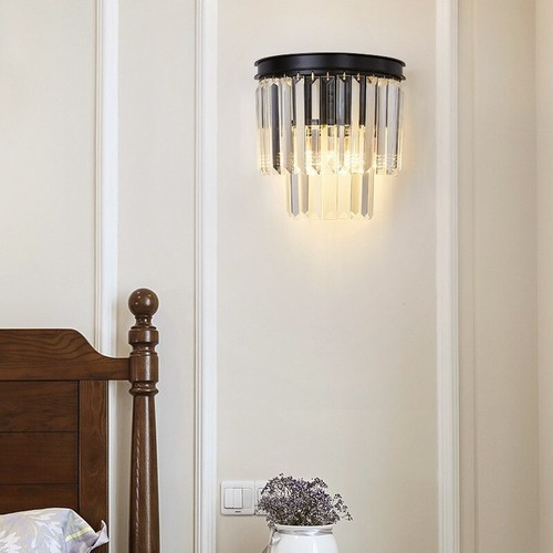 Crystal LED Wall Light Hall Bedroom Loft Home Aisle Modern Luxury Sconce Indoor - Picture 6 of 27