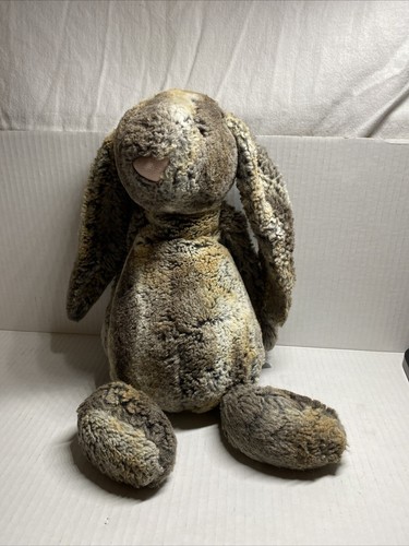 JellyCat Woodland Bashful Bunny Plush Stuffed Animal Toy Grey Brown ...